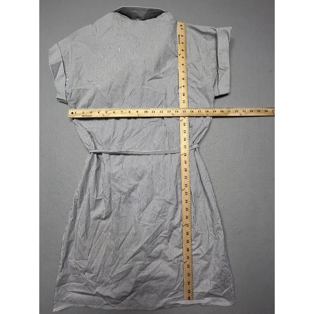 Michael Kors Shirt Dress Cotton Elastane Striped Blue White M Womens